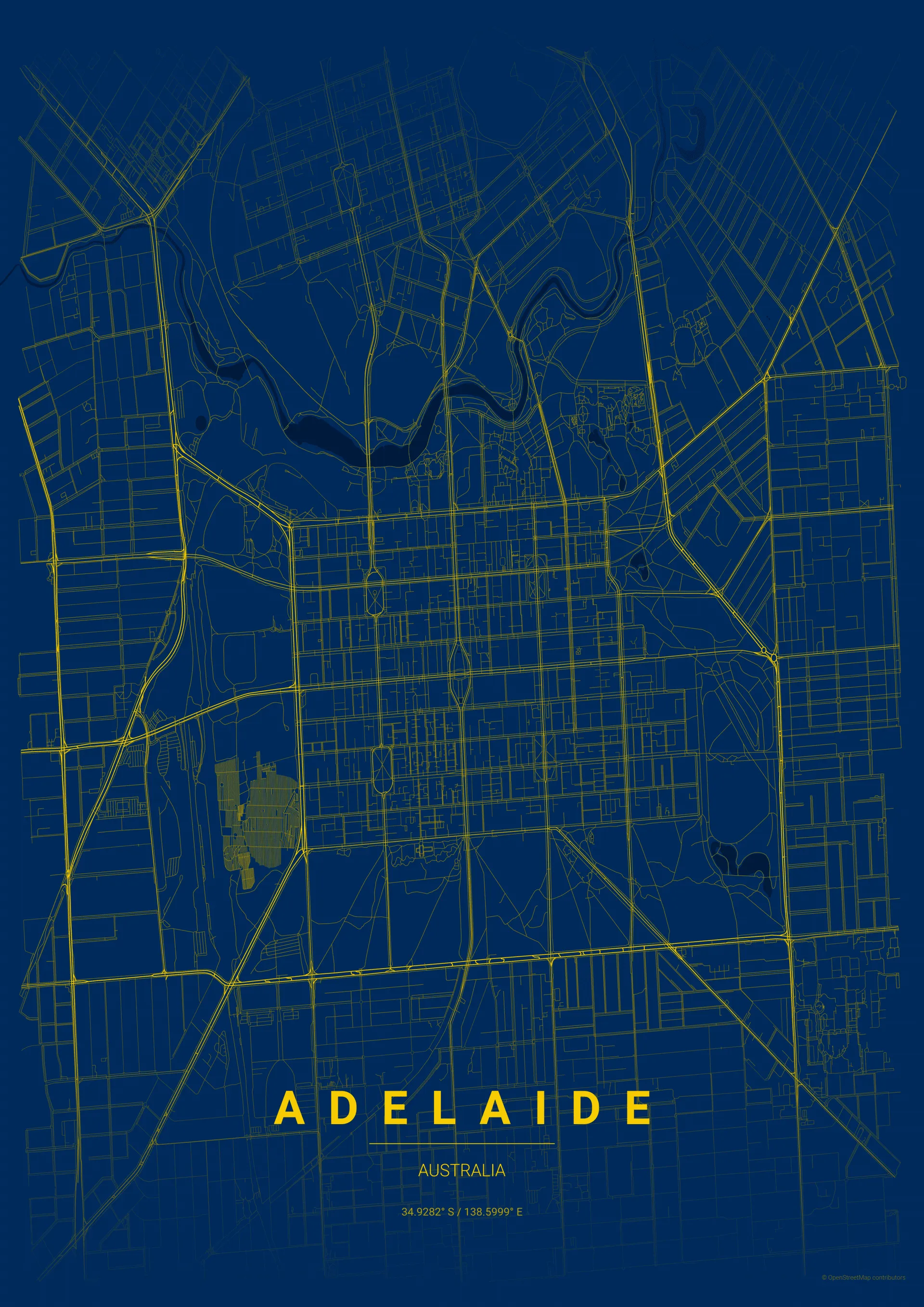 Adelaide Crows AFL stylized map poster wall art