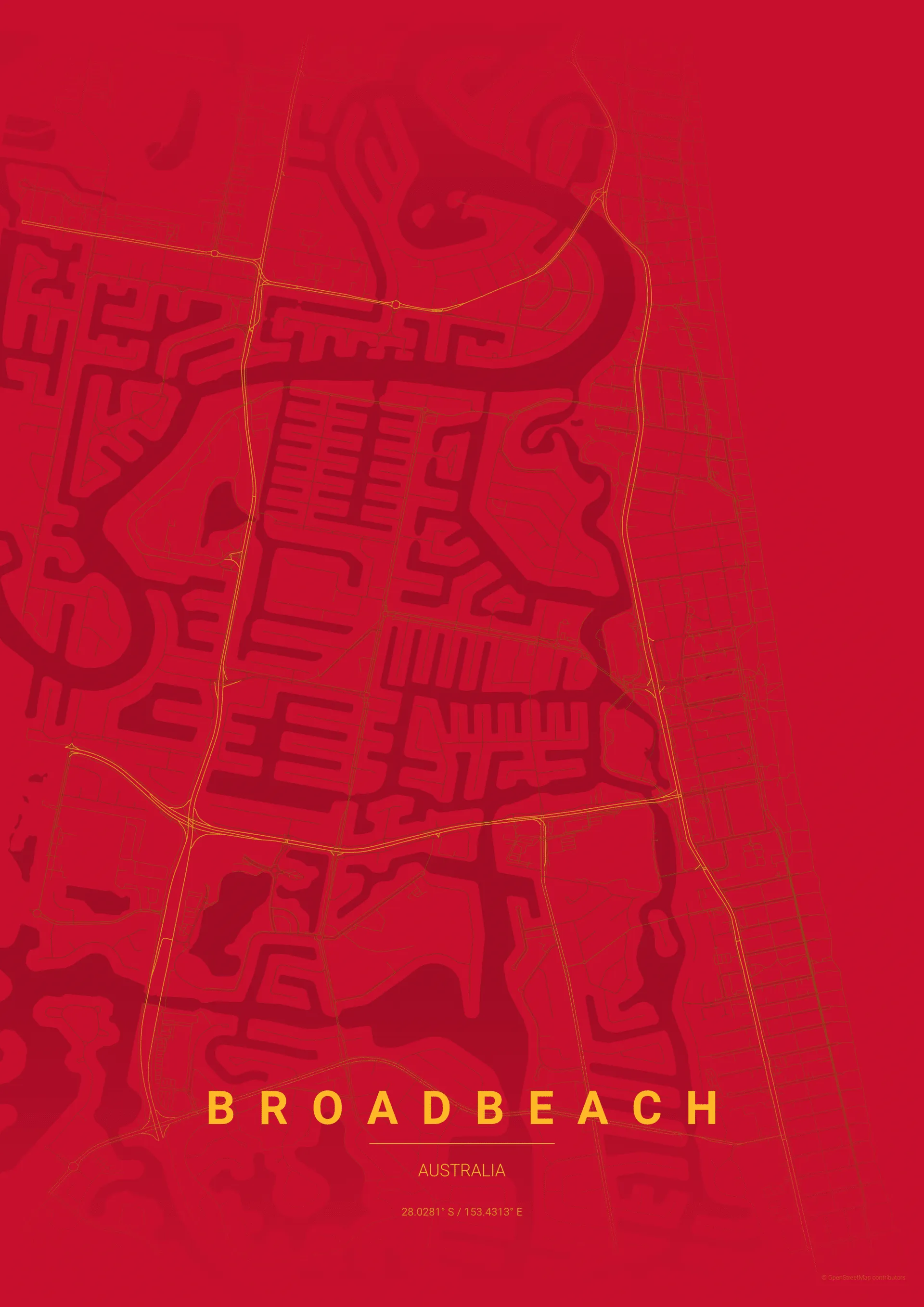 Gold Coast Suns AFL stylized map poster wall art