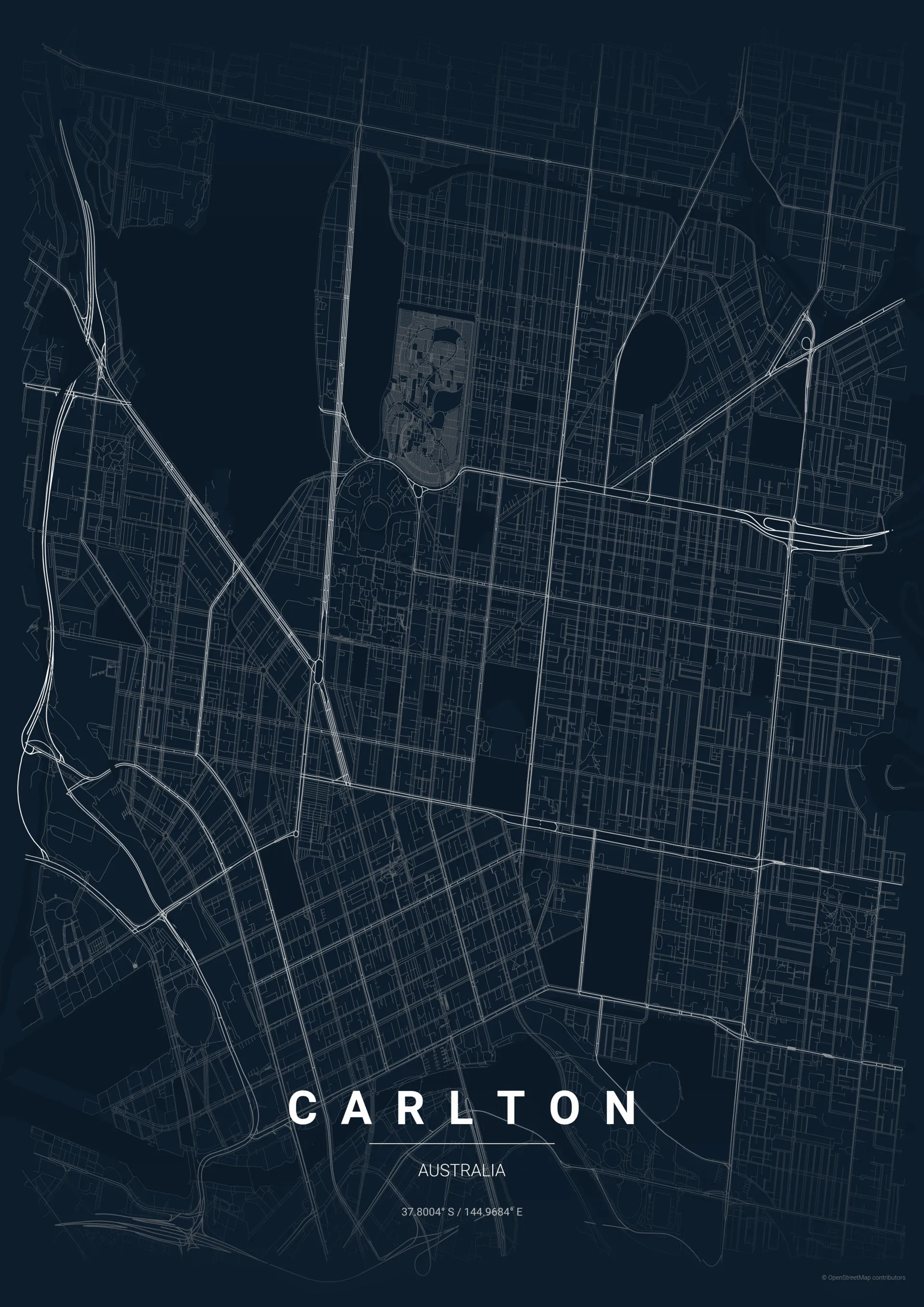 Carlton Blues AFL stylized map poster wall art