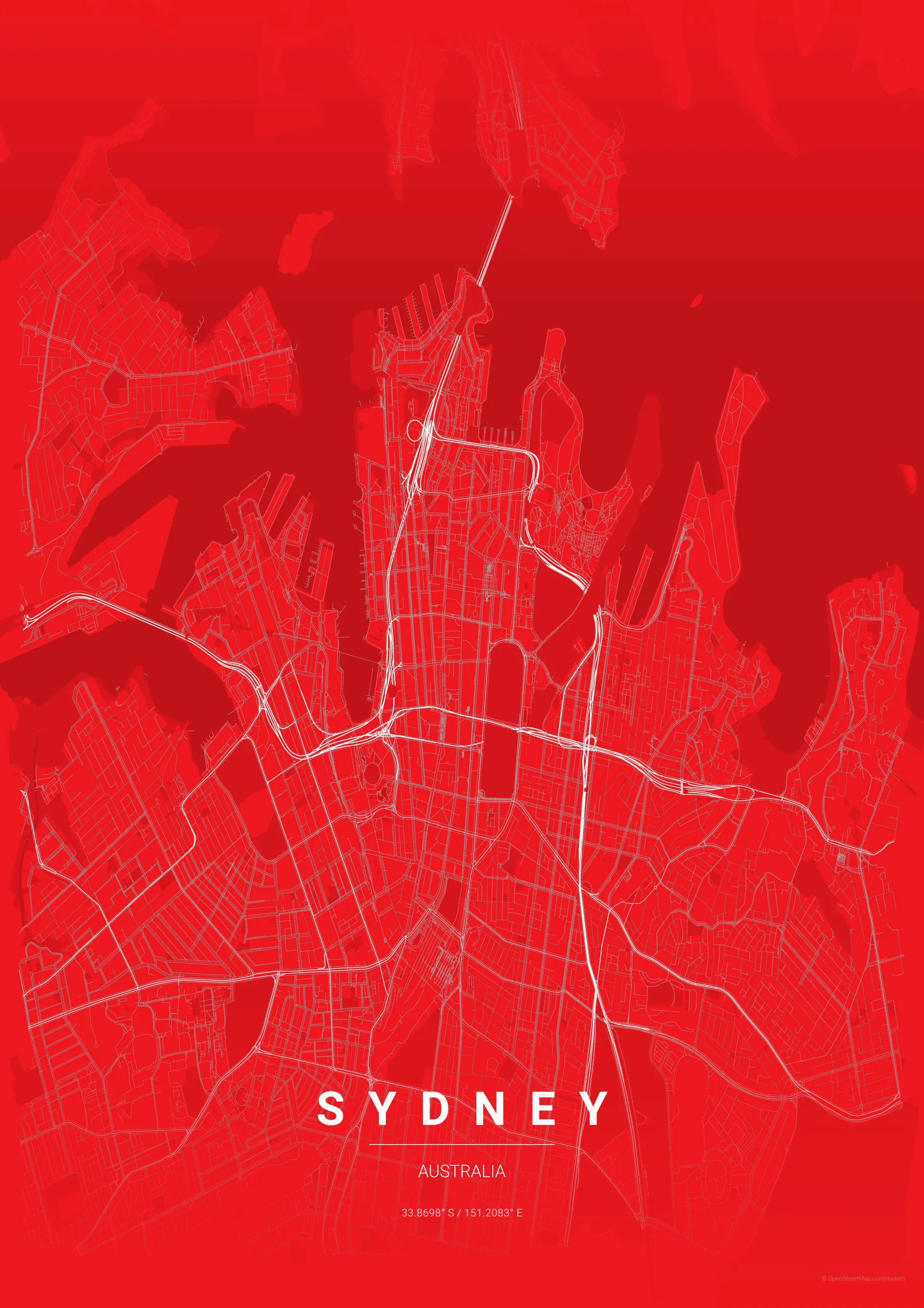 Sydney Swans AFL stylized map poster wall art