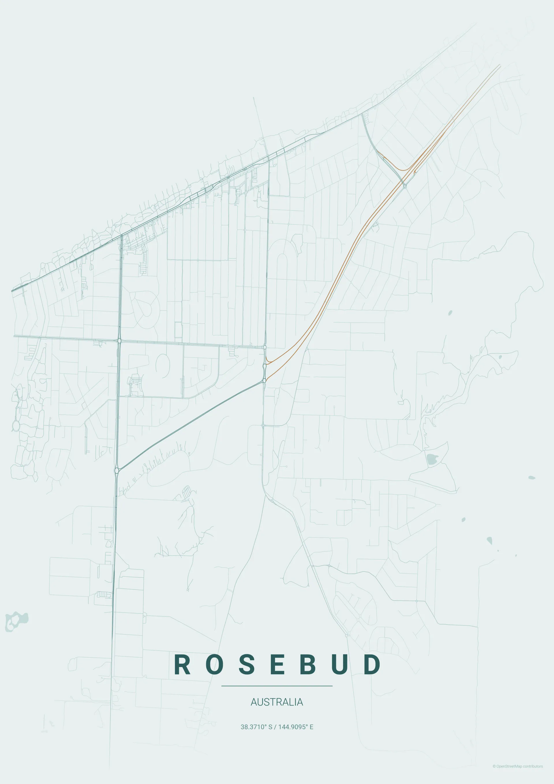 Rosebud map poster