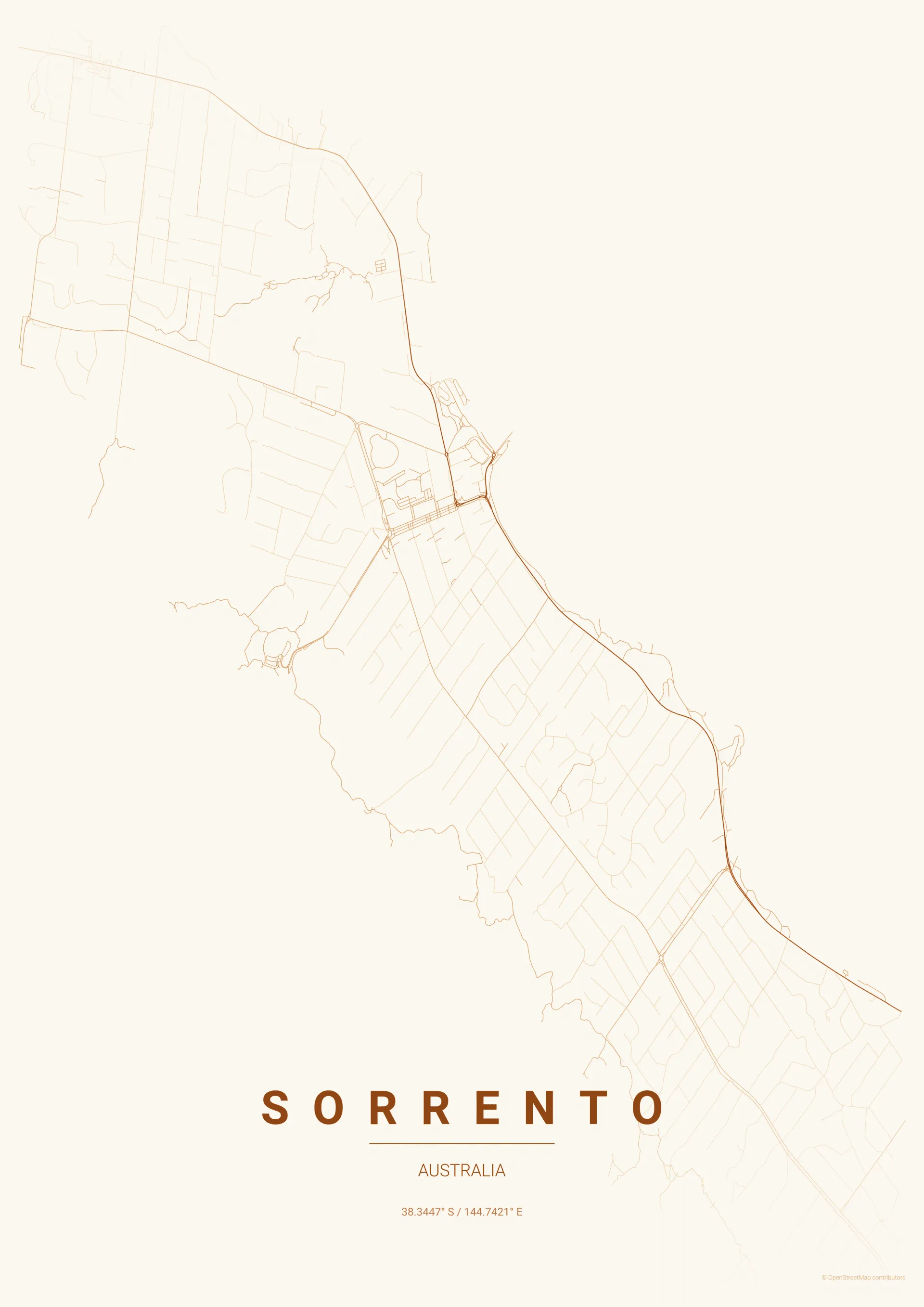 Sorrento map poster